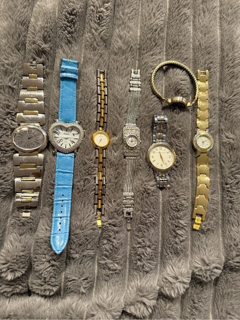 Mixed Women's Watch Lot - vintage Blue Strap & Gold/Silver Tones